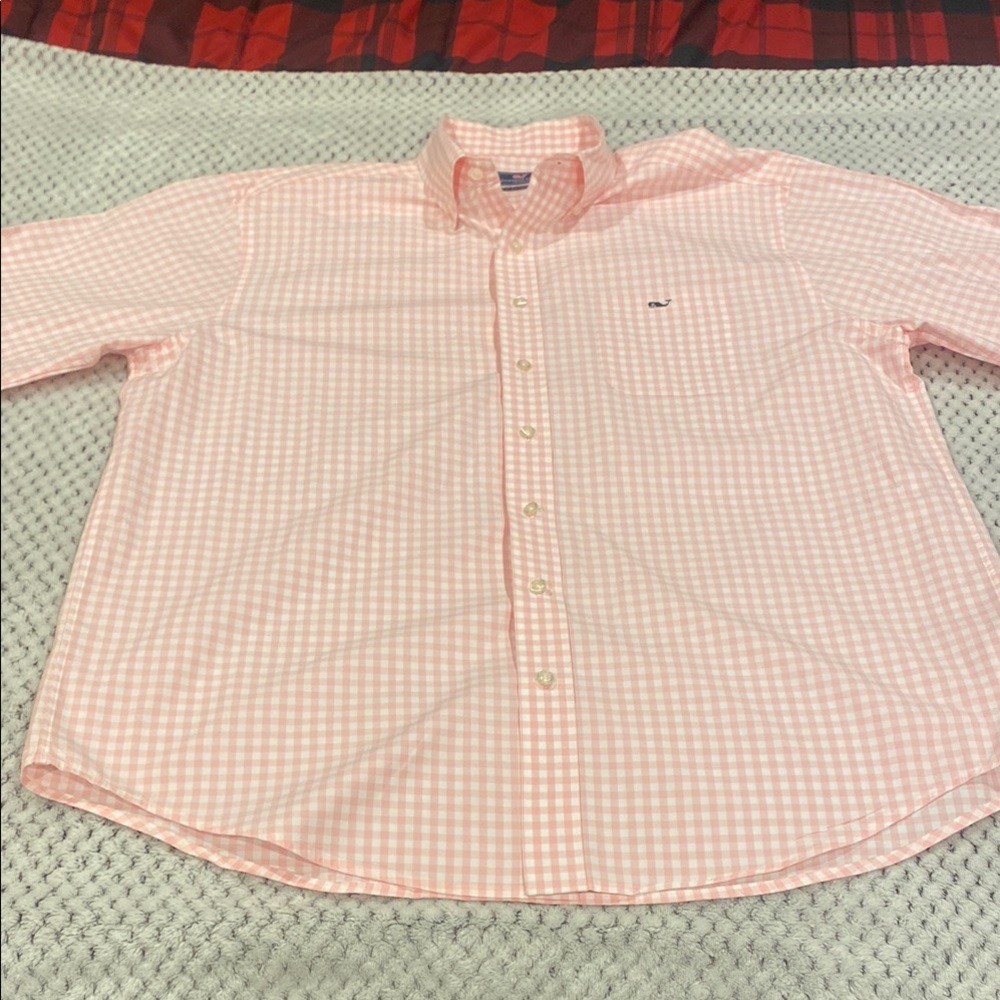 Vineyard Vines Men's Pink Gingham Shirt